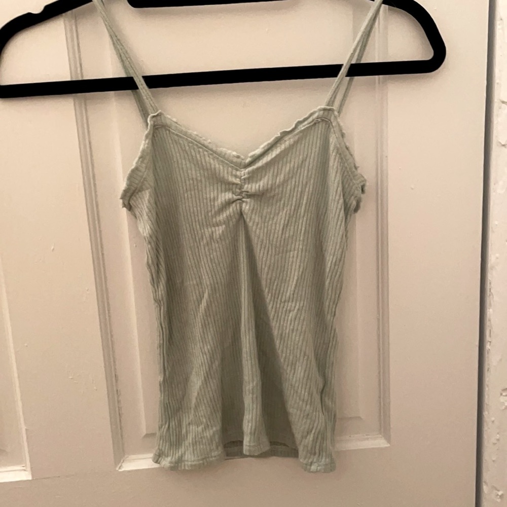 UO Mint tank with ruffled detail